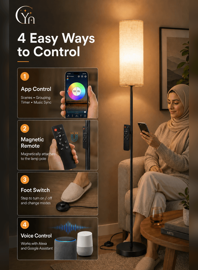 CYRAZ floor lamp four easy control ways