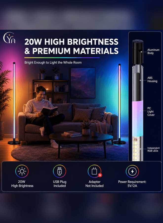 CYRAZ 20W RGB floor lamp with premium materials