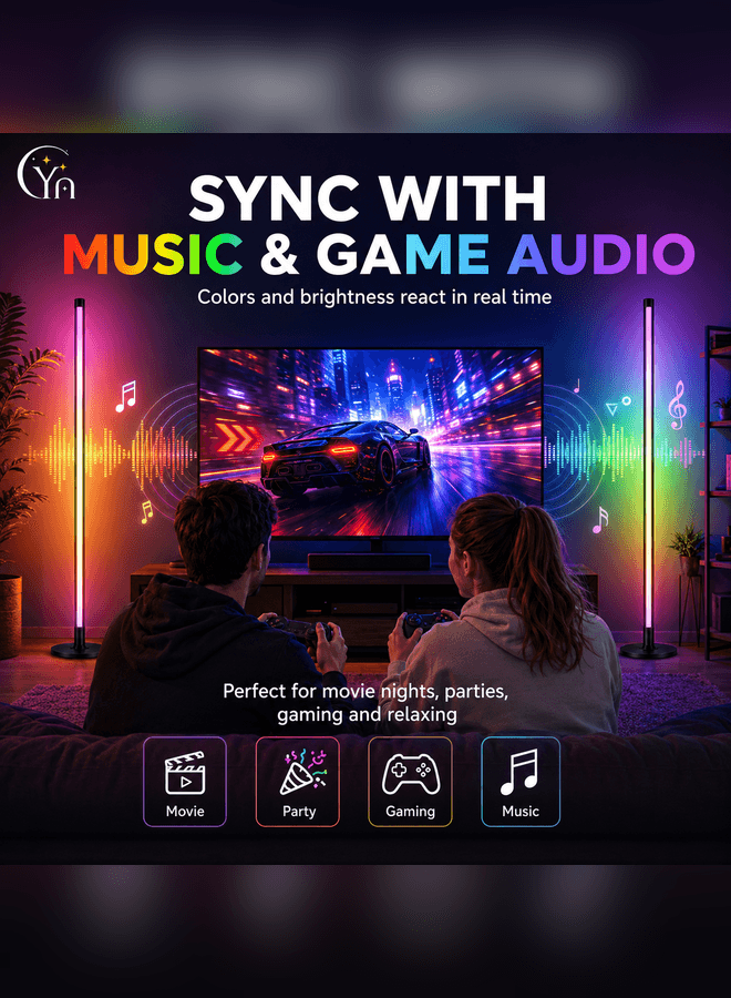 CYRAZ RGB floor lamp music and game audio sync